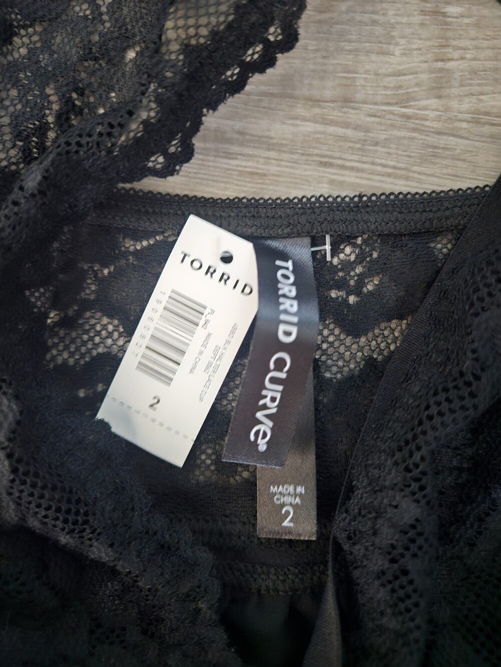 Torrid Curve Black Floral Lace Babydoll Halter Flowy Mesh Top Whimsigoth 2X Plus - Picture 6 of 14